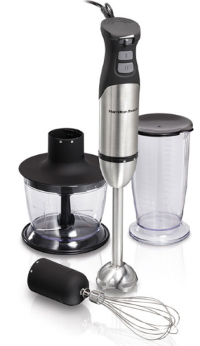 Hamilton Beach Hand Blender With Wand, Whisk, Chopping Bowl & Mixing Cup